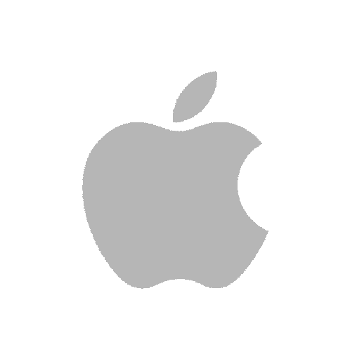 Gray Apple With Leaf Sticker