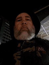 Gray Bearded Guy Wearing Hoodie Flipping Off GIF
