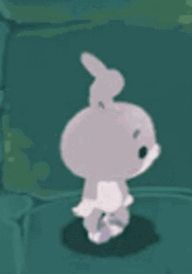 Gray Colored Bunny Dancing GIF