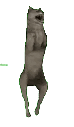 Gray Dog Standing On Hind Legs Sticker