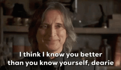 Gray-Haired Man Smiling Saying I Think I Know You Better Than You Know Yourself Dearie GIF