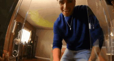 Gray Haired Man With Beard In Blue Shirt GIF
