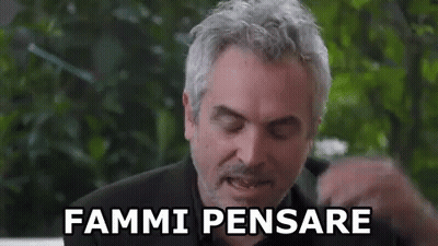 Gray-Haired Man With Mustache Making Funny Face Saying Fammi Pensare GIF
