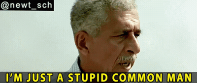 Gray Haired Mustache Man Says I'm Just A Stupid Common Man GIF