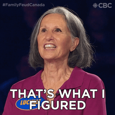 Gray-Haired Woman Smiling Says That's What I Figured GIF