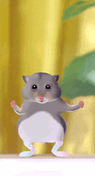 Gray Hamster Dance Body Arm Shake GIF