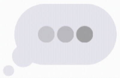 Gray Speech Bubble With Three Circles GIF