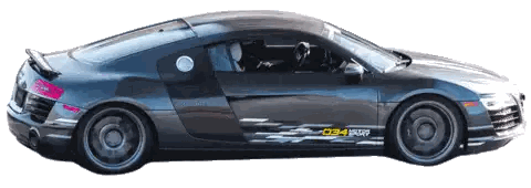 Gray Sports Car Number 034 Sticker
