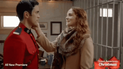 Great American Christmas Poster Man And Woman GIF