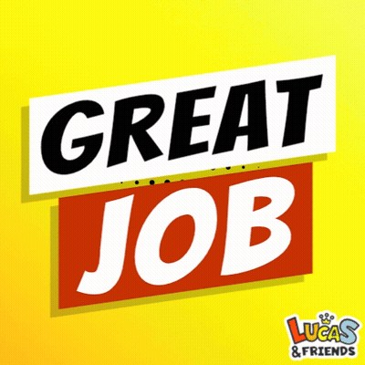 Great Job Sign Yellow Red GIF