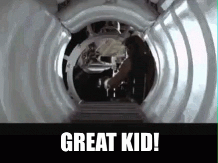 Great Kid Written In Tunnel GIF