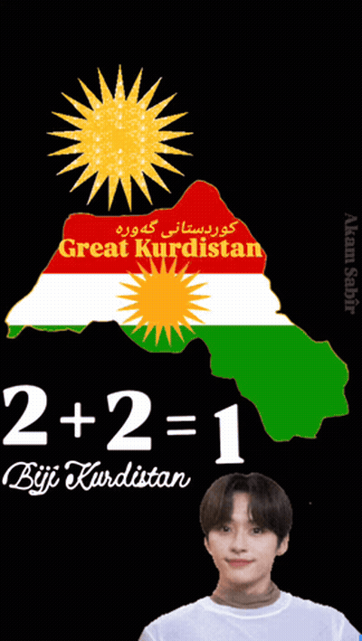 Great Kurdistan Map Poster Man Giving Peace Sign GIF