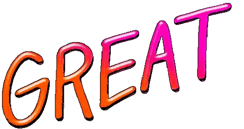 Great Word In Orange And Pink Sticker