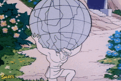 Greece Titan Atlas Statue In Smurfs GIF