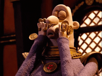 Greedy Lord Nooth Massage Face With Gold Coins GIF