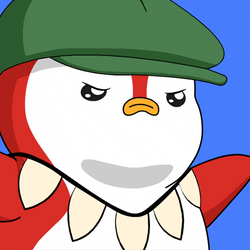 Greedy Red Penguin With Hat More GIF