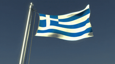Greek Flag Flying In Wind GIF