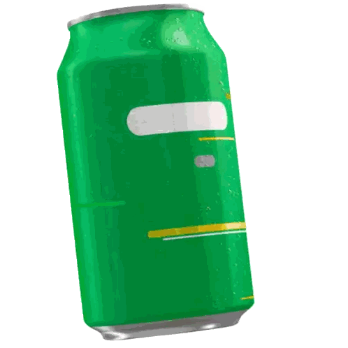 Green 7 Up Can With Red And White Logo Sticker