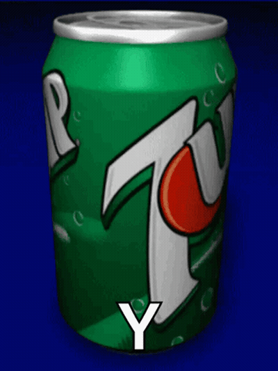 Green 7 Up Can With White Y GIF