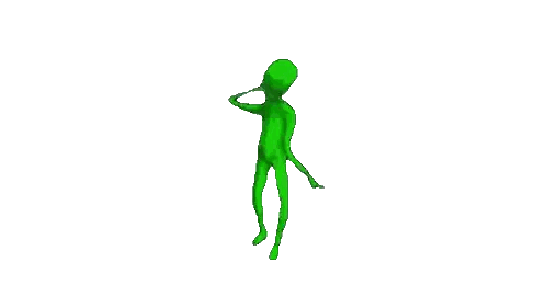 Green Alien Dancing Sticker