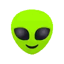 Green Alien Giving Peace Sign Sticker