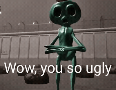 Green Alien Saying Wow You So Ugly GIF