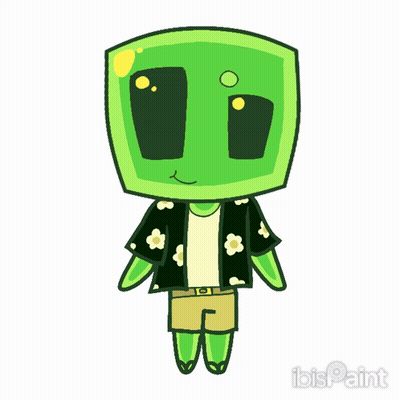 Green Alien Wearing Shirt And Shorts GIF