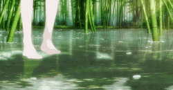 Green Ambiance Walking Anime Girl GIF
