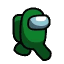 Green Among Us Character Walking Sticker