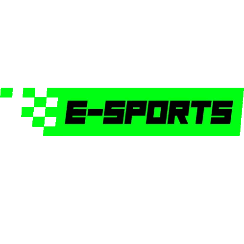 Green And Black E-Sports Logo With Checkered Flag Sticker