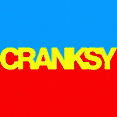 Green And Blue Background With Word Cranksy In Pink GIF