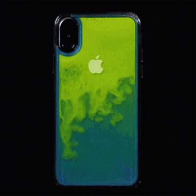 Green And Blue IPhone Case With Apple Logo GIF