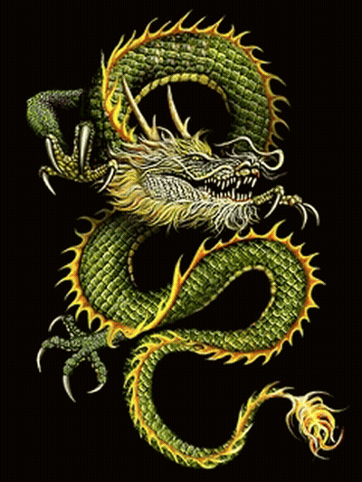Green And Gold Dragon GIF