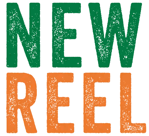 Green And Orange New Reel Sign Sticker