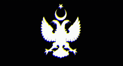 Green And Pink Eagle With Crescent Moon GIF