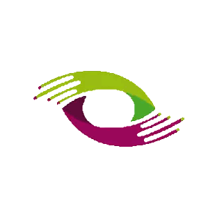 Green And Purple Hand Holding White Object Sticker