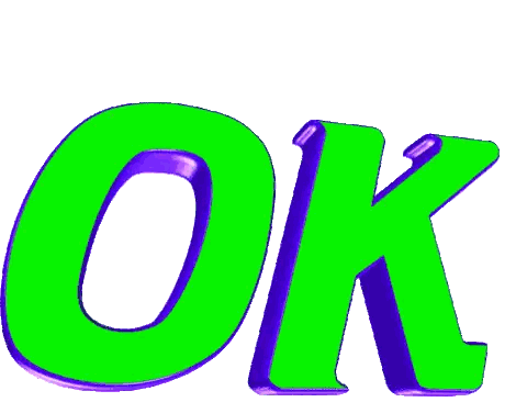 Green And Purple Ok Sign Sticker