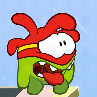 Green And Red Cartoon Character With Yellow Ribbon GIF