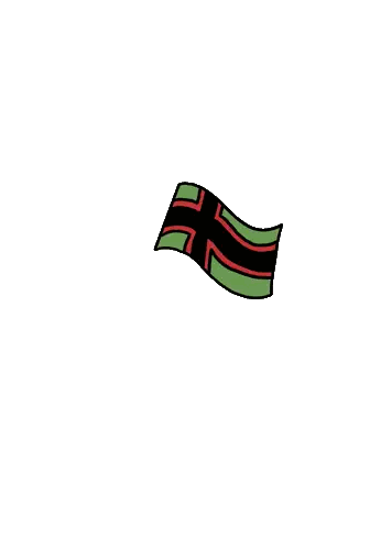 Green And Red Flag With Cross Sticker