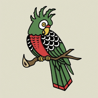 Green And Red Parrot Perched On Tree Branch GIF