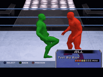 Green And Red Wrestlers Standing GIF