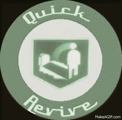Green And White Circle Saying Quick Revive GIF