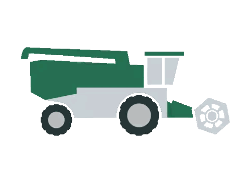 Green And White Combine Harvester Sticker