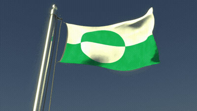 Green And White Flag With O GIF
