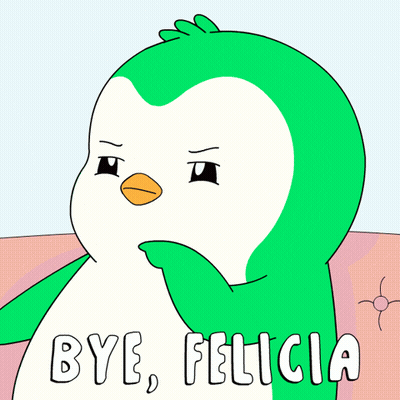 Green And White Penguin Bye Felicia GIF