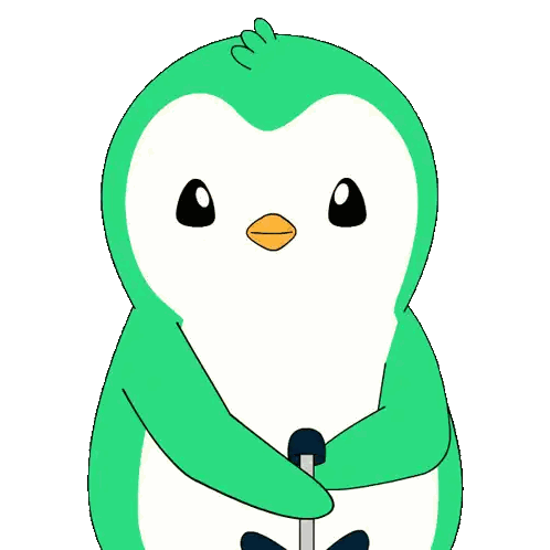 Green And White Penguin Making Funny Face Sticker