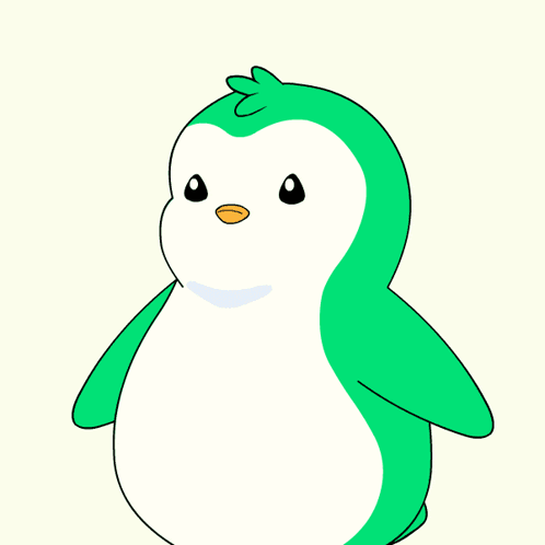 Green And White Penguin On Green Background GIF