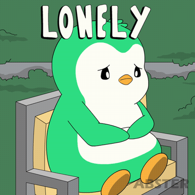 Green And White Penguin Sitting Lonely GIF