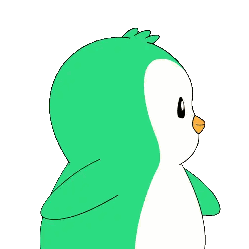 Green And White Penguin Standing Sticker