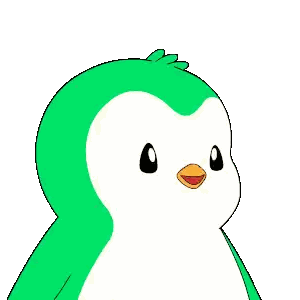Green And White Penguin Wearing Sunglasses Sticker